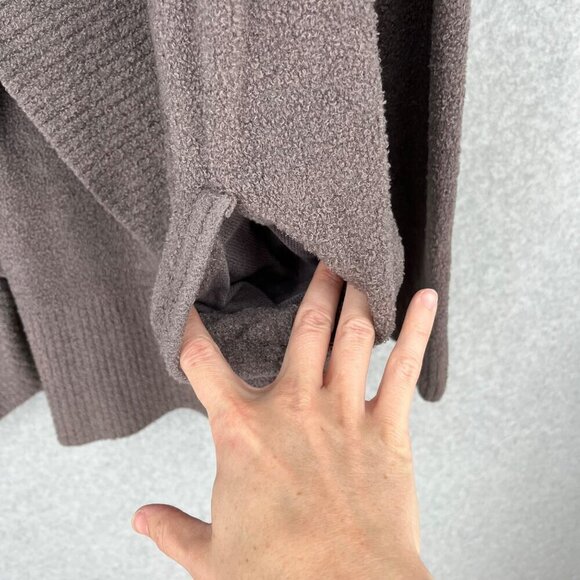 Barefoot Dreams CozyChic Lite Circle Cardi Size M Brown Gray Neutral Pockets EUC - Picture 3 of 12